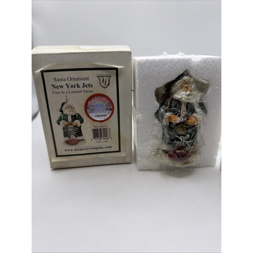 Memory Company NEW YORK JETS SANTA Ornament 1st in a LIMITED SERIES !!  NEW